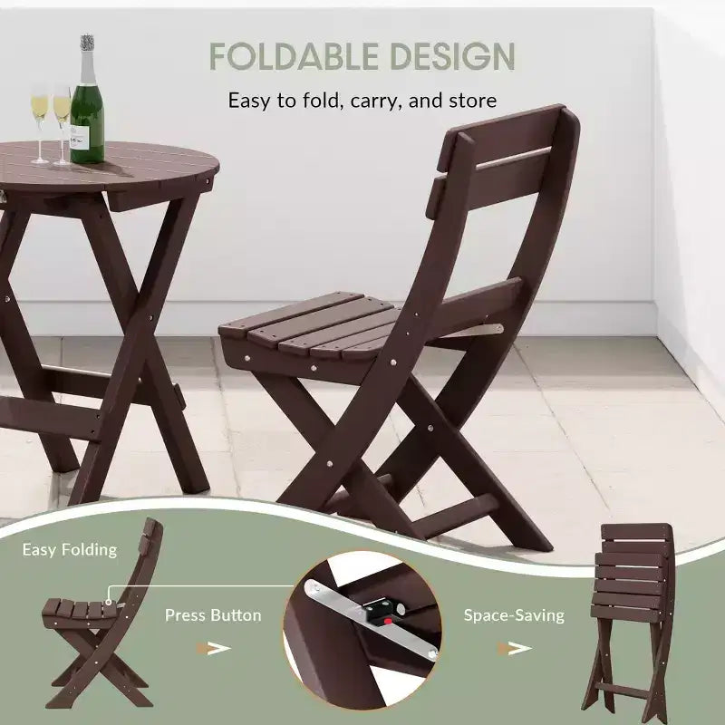 WestinTrends Malibu HDPE Sedia Pieghevole Moderna da Esterno per Patio