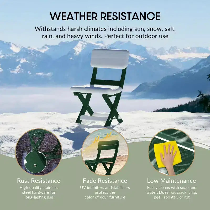WestinTrends Malibu HDPE Sedia Pieghevole Moderna da Esterno per Patio