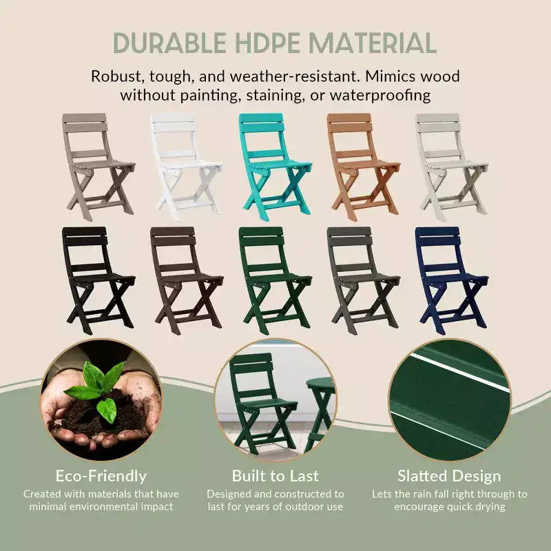 WestinTrends Malibu HDPE Sedia Pieghevole Moderna da Esterno per Patio