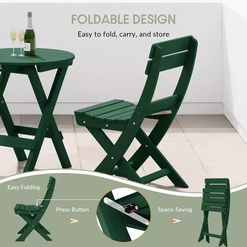 WestinTrends Malibu HDPE Sedia Pieghevole Moderna da Esterno per Patio