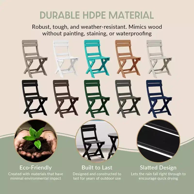 WestinTrends Malibu HDPE Sedia Pieghevole Moderna da Esterno per Patio