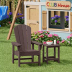 WestinTrends Malibu Set Sedia Adirondack per Bambini da Esterno in HDPE a 2 Pezzi con Tavolino Quadrato