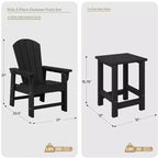 WestinTrends Malibu Set Sedia Adirondack per Bambini da Esterno in HDPE a 2 Pezzi con Tavolino Quadrato