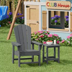 WestinTrends Malibu Set Sedia Adirondack per Bambini da Esterno in HDPE a 2 Pezzi con Tavolino Quadrato