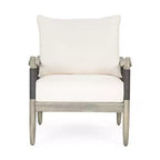 Christopher Knight Home Amos Outdoor Woven Rope Acacia Wood Club Chair with Thick Cushion