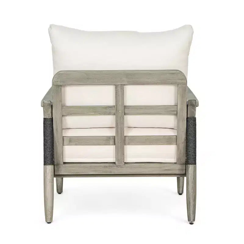 Christopher Knight Home Amos Outdoor Woven Rope Acacia Wood Club Chair with Thick Cushion