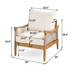 Christopher Knight Home Amos Outdoor Woven Rope Acacia Wood Club Chair with Thick Cushion
