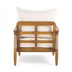 Christopher Knight Home Amos Outdoor Woven Rope Acacia Wood Club Chair with Thick Cushion