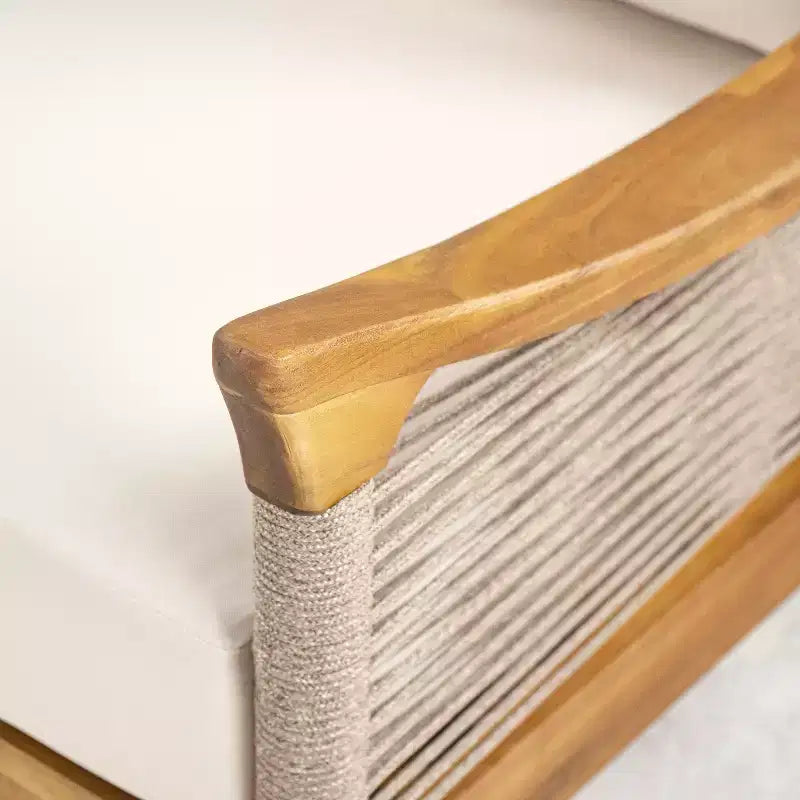 Christopher Knight Home Amos Outdoor Woven Rope Acacia Wood Club Chair with Thick Cushion