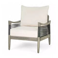 Christopher Knight Home Amos Outdoor Woven Rope Acacia Wood Club Chair with Thick Cushion