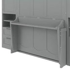 Whisen Modern Design Letto a scomparsa matrimoniale Murphy Bed a parete, ripiegabile in un armadio con guardaroba, cassetti e ripiani