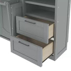 Whisen Modern Design Letto a scomparsa matrimoniale Murphy Bed a parete, ripiegabile in un armadio con guardaroba, cassetti e ripiani