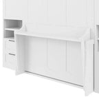Whisen Modern Design Letto a scomparsa matrimoniale Murphy Bed a parete, ripiegabile in un armadio con guardaroba, cassetti e ripiani