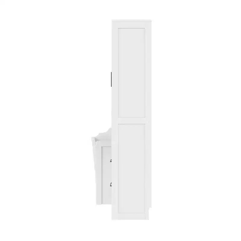 Whisen Modern Design Letto a scomparsa matrimoniale Murphy Bed a parete, ripiegabile in un armadio con guardaroba, cassetti e ripiani