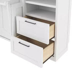 Whisen Modern Design Letto a scomparsa matrimoniale Murphy Bed a parete, ripiegabile in un armadio con guardaroba, cassetti e ripiani