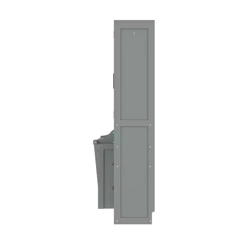 Whisen Modern Design Letto a scomparsa matrimoniale Murphy Bed a parete, ripiegabile in un armadio con guardaroba, cassetti e ripiani