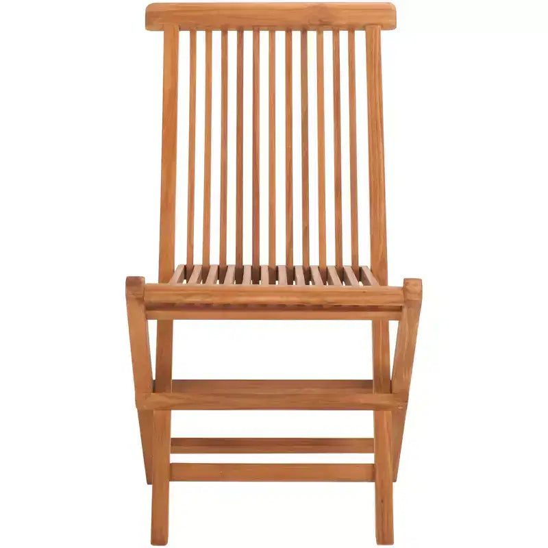 Holly Solid Teak Folding Chair Indoor/Outdoor (Set of 2) - PAT6503 - Natural - Safavieh