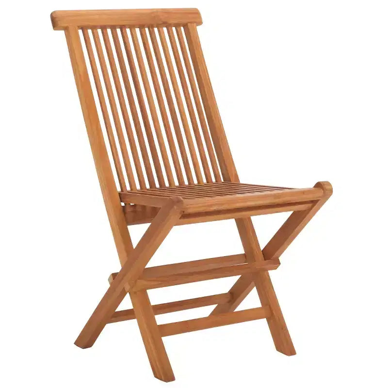 Holly Solid Teak Folding Chair Indoor/Outdoor (Set of 2) - PAT6503 - Natural - Safavieh