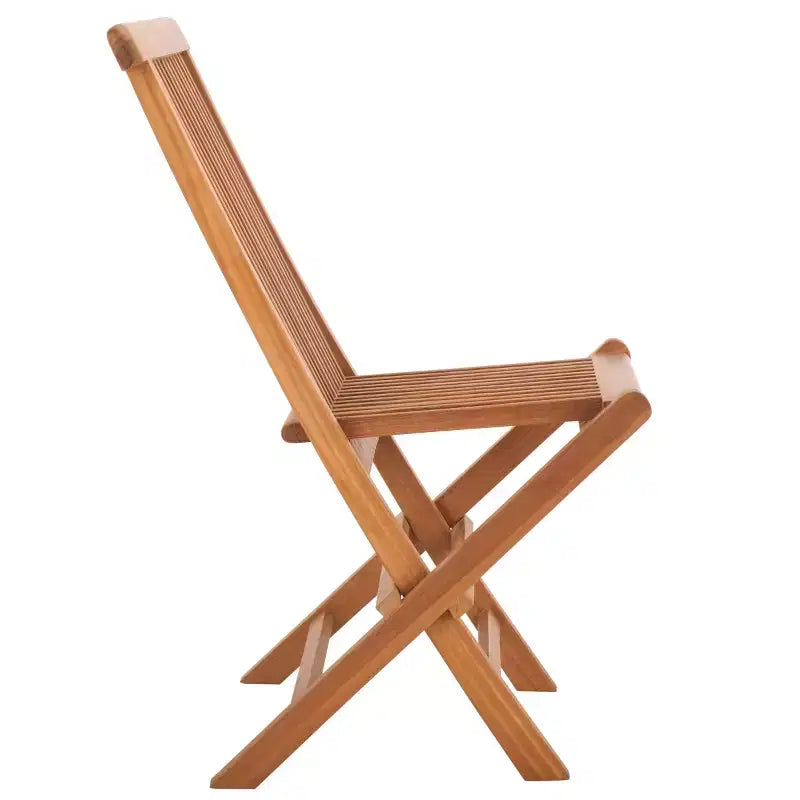 Holly Solid Teak Folding Chair Indoor/Outdoor (Set of 2) - PAT6503 - Natural - Safavieh