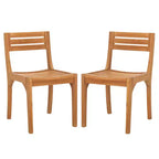 Anna Solid Teak Chair Indoor/Outdoor (Set of 2) - PAT6502 - Natural - Safavieh