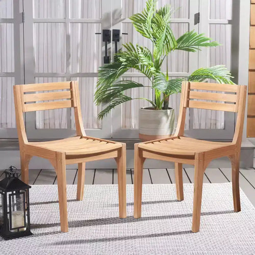 Anna Sedia in Teak Massello per Interno/Esterno (Set di 2) - PAT6502 - Naturale - Safavieh