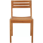 Anna Solid Teak Chair Indoor/Outdoor (Set of 2) - PAT6502 - Natural - Safavieh
