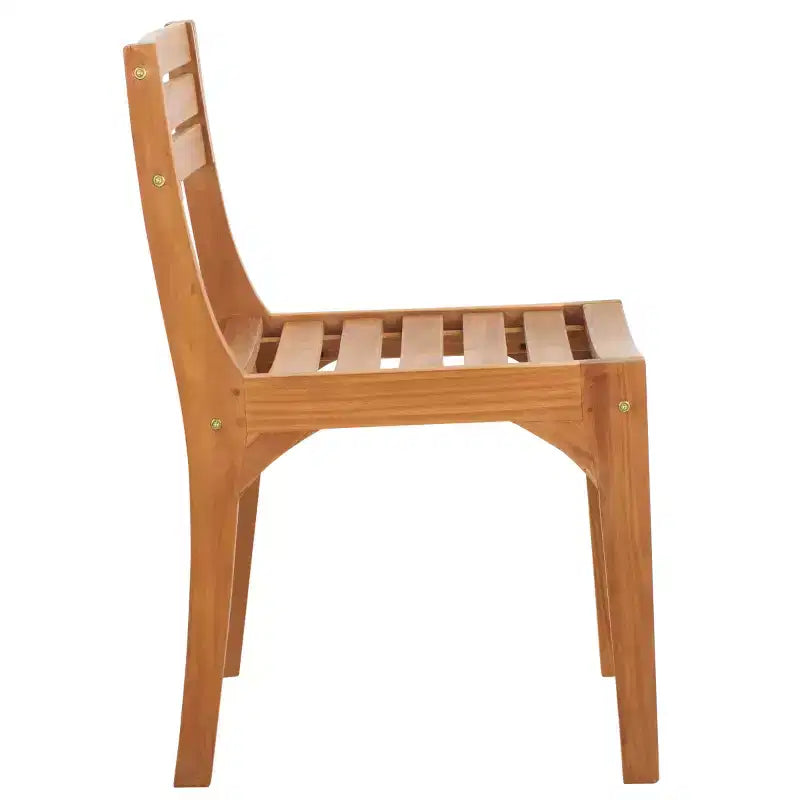 Anna Solid Teak Chair Indoor/Outdoor (Set of 2) - PAT6502 - Natural - Safavieh