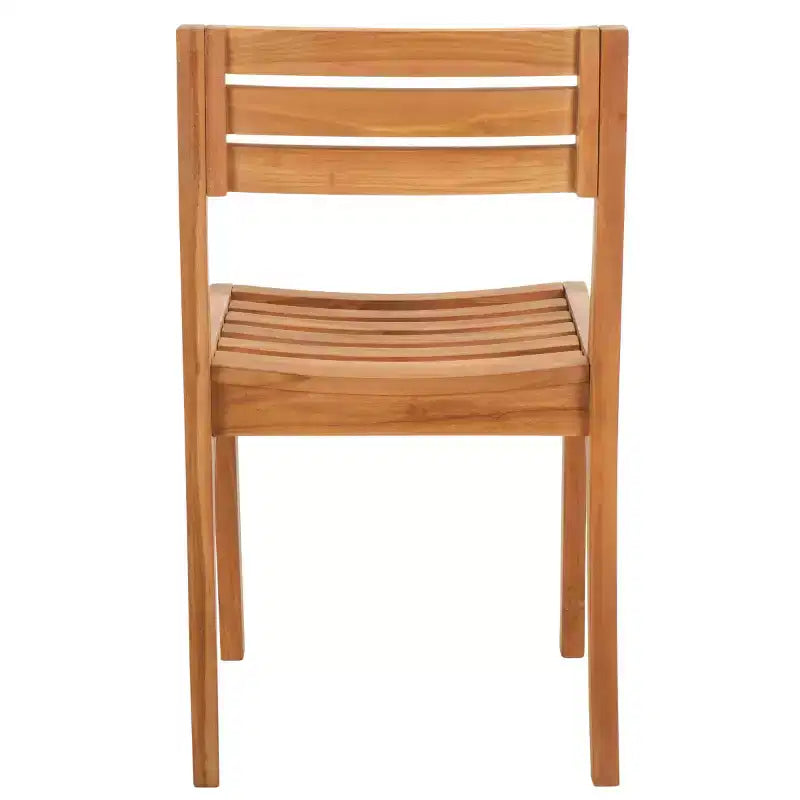 Anna Solid Teak Chair Indoor/Outdoor (Set of 2) - PAT6502 - Natural - Safavieh