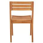 Anna Solid Teak Chair Indoor/Outdoor (Set of 2) - PAT6502 - Natural - Safavieh