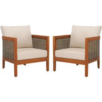 Amanda Patio Chair Indoor/Outdoor (Set of 2) - PAT7089 - Natural/Taupe - Safavieh
