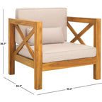 Crewe Chair W/ Cushions Indoor/Outdoor - PAT7323 - Natural/Light Grey - Safavieh