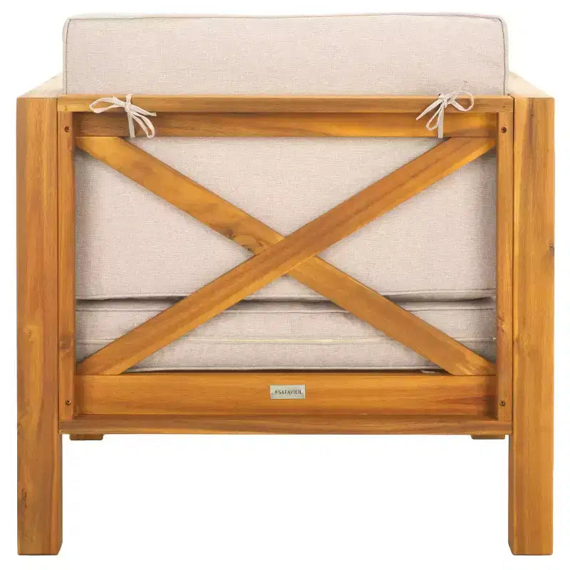 Crewe Chair W/ Cushions Indoor/Outdoor - PAT7323 - Natural/Light Grey - Safavieh