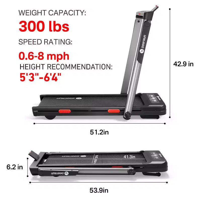 Tapis Roulant Pieghevole DeerRun Z10 Pro Smart 0.6-3.8 MPH 2 in 1 con Inclinazione Automatica del 12%