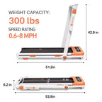 Tapis Roulant Pieghevole DeerRun Z10 Pro Smart 0.6-3.8 MPH 2 in 1 con Inclinazione Automatica del 12%