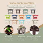 WestinTrends Dylan Set da conversazione da 5 pezzi per patio da esterno con sedia Adirondack in HDPE e tavolino da caffè rotondo