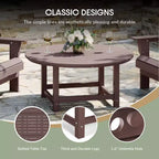 WestinTrends Dylan Set da conversazione da 5 pezzi per patio da esterno con sedia Adirondack in HDPE e tavolino da caffè rotondo