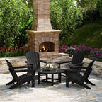 WestinTrends Dylan Set da conversazione da 5 pezzi per patio da esterno con sedia Adirondack in HDPE e tavolino da caffè rotondo