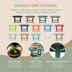 WestinTrends Dylan Set da conversazione da 5 pezzi per patio da esterno con sedia Adirondack in HDPE e tavolino da caffè rotondo
