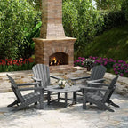 WestinTrends Dylan Set da conversazione da 5 pezzi per patio da esterno con sedia Adirondack in HDPE e tavolino da caffè rotondo