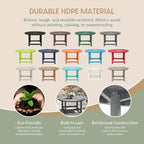 WestinTrends Dylan Set da conversazione da 5 pezzi per patio da esterno con sedia Adirondack in HDPE e tavolino da caffè rotondo