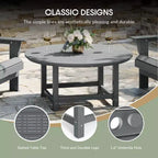 WestinTrends Dylan Set da conversazione da 5 pezzi per patio da esterno con sedia Adirondack in HDPE e tavolino da caffè rotondo