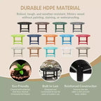 WestinTrends Dylan Set da conversazione da 5 pezzi per patio da esterno con sedia Adirondack in HDPE e tavolino da caffè rotondo