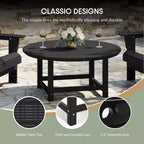 WestinTrends Dylan Set da conversazione da 5 pezzi per patio da esterno con sedia Adirondack in HDPE e tavolino da caffè rotondo