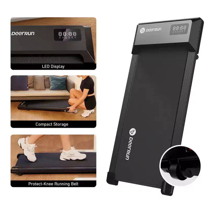 15,35*39,37 pollici Nastro di corsa Tapis roulant 2,5HP 2 in 1 Display LED 0,6-5MPH 350 LBS Capacità di peso