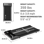 15,35*39,37 pollici Nastro di corsa Tapis roulant 2,5HP 2 in 1 Display LED 0,6-5MPH 350 LBS Capacità di peso