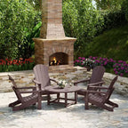 WestinTrends Malibu Set da conversazione da esterno pieghevole a 5 pezzi in HDPE con sedia Adirondack