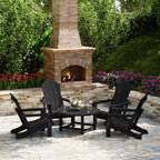 WestinTrends Malibu Set da conversazione da esterno pieghevole a 5 pezzi in HDPE con sedia Adirondack