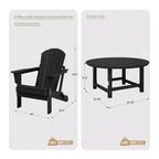 WestinTrends Malibu Set da conversazione da esterno pieghevole a 5 pezzi in HDPE con sedia Adirondack