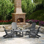 WestinTrends Malibu Set da conversazione da esterno pieghevole a 5 pezzi in HDPE con sedia Adirondack