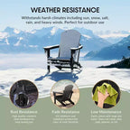 WestinTrends Malibu Set da conversazione da esterno pieghevole a 5 pezzi in HDPE con sedia Adirondack